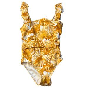 Janie And Jack Tropical Leaf Print One-Piece Swimsuit Girls 10